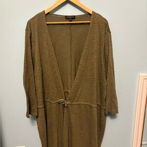 Lane Bryant Olive Green 3/4 sleeve Cardigan 26/28